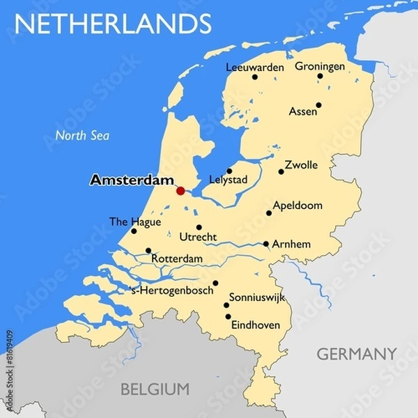 Fototapeta Netherlands map