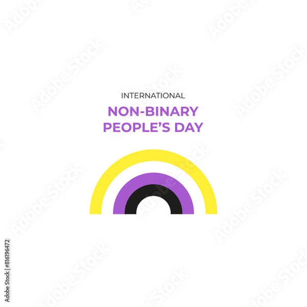 Fototapeta Non-Binary pride flag. Happy Non-Binary Awareness Week. Template for background, banner, card, poster. Vector illustration.