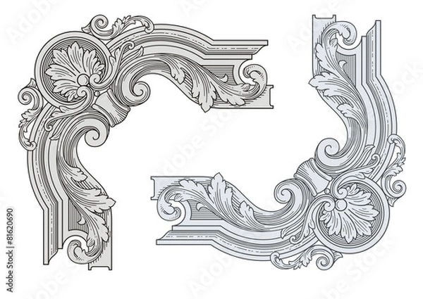 Obraz Vintage Corner Design Elements vector