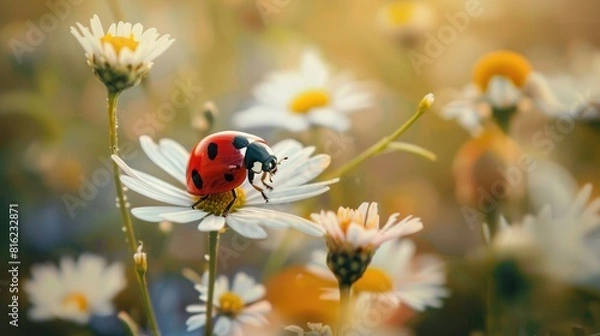 Fototapeta Insect on small white flower