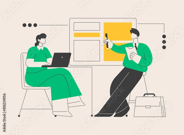 Fototapeta Internship abstract concept vector illustration.