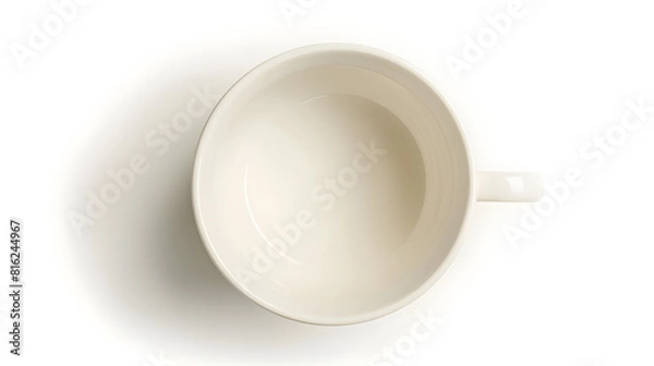 Fototapeta Top view of empty coffee cup isolated on white : Generative AI