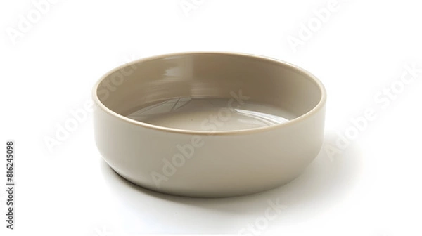 Fototapeta Empty ceramic bowl for pet food isolated on white background : Generative AI