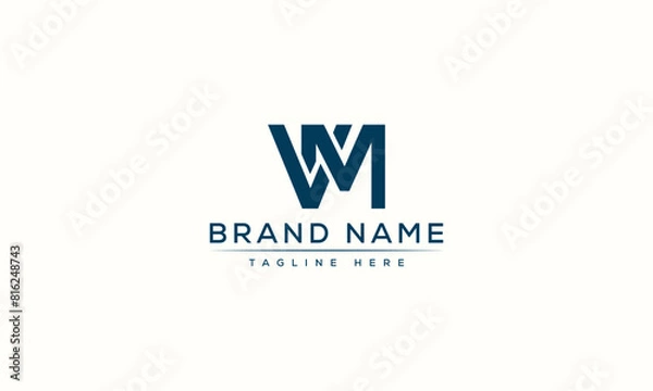 Obraz Logo design letter MV . Elegant modern. Vector template.