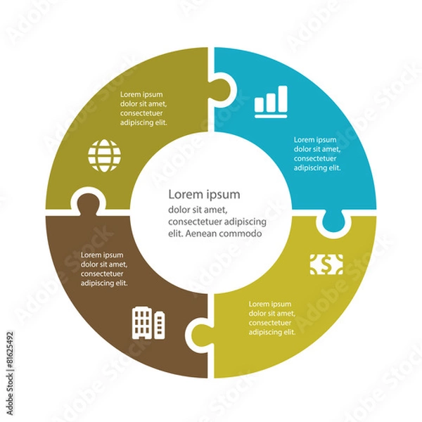 Obraz Circular infographic template for cycling diagram, graph, presen
