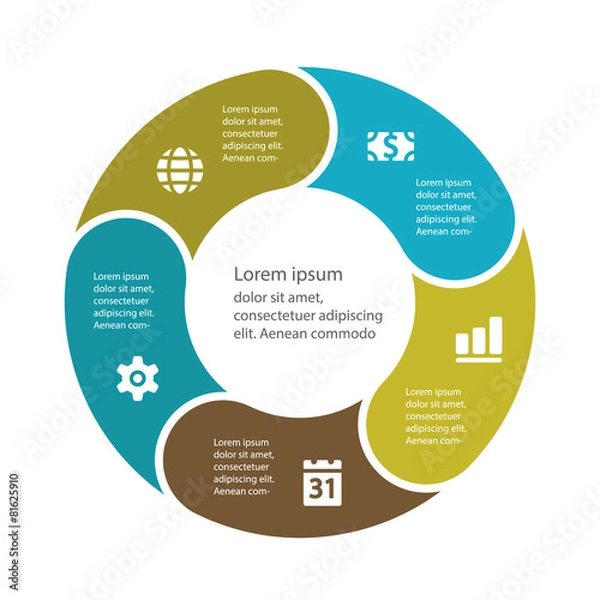 Obraz Circular infographic template for cycling diagram, graph, presen
