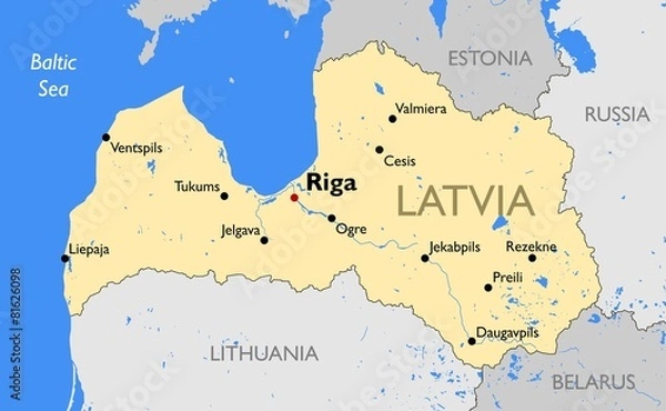 Fototapeta Latvia map