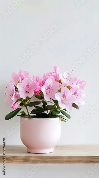 Fototapeta Azalea flower background with copy space. Valentines day, mothers day, women's day concept. 