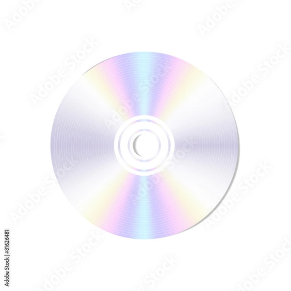 Fototapeta Vector realistic  blank compact disc CD or DVD