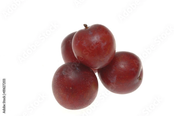 Fototapeta plums isolated on white background