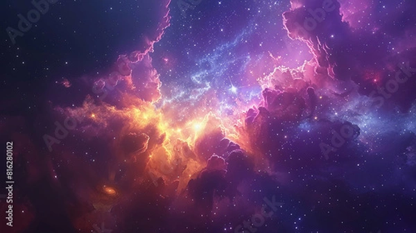 Fototapeta Starry Splendor Exploring the Cosmic Symphony of Star Fields and Nebulae, a Celestial Wonderland Awaits