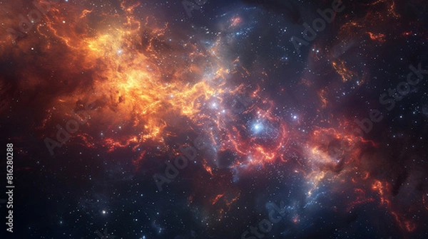 Fototapeta Starry Splendor Exploring the Cosmic Symphony of Star Fields and Nebulae, a Celestial Wonderland Awaits