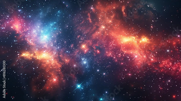 Fototapeta Starry Splendor Exploring the Cosmic Symphony of Star Fields and Nebulae, a Celestial Wonderland Awaits