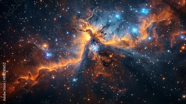 Fototapeta Starry Splendor Exploring the Cosmic Symphony of Star Fields and Nebulae, a Celestial Wonderland Awaits