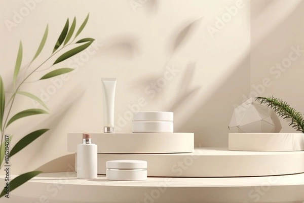 Fototapeta 3d background products display podium scene with geometric platform. background vector 3d