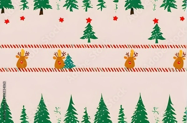 Obraz Christmas seamless pattern. illustration vector. Generative AI