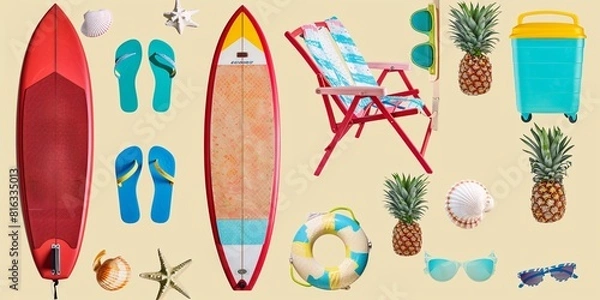 Obraz Summer Fun Pack: Beach Essentials and Surf Gear