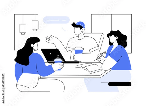 Fototapeta Coffee break isolated cartoon vector illustrations.