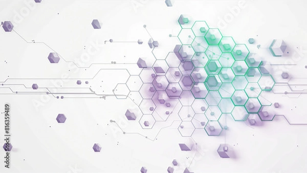 Fototapeta Abstract Hexagonal Science Tech Background