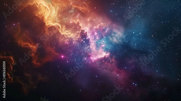 Fototapeta Starry Symphony: Exploring the Cosmic Tapestry of Star Field and Nebulae, Celestial Marvels Unveiled