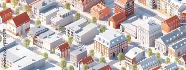 Fototapeta Frequency of Architectural Styles in a City A D Analysis