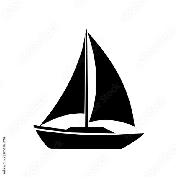 Obraz a sailboat vector silhouette isolated on a white background
