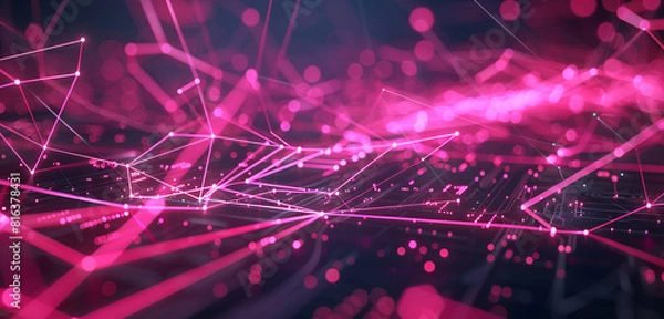Fototapeta Cutting-edge tech fuchsia lines.