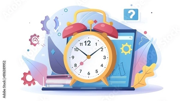 Obraz Create a professional, colorful, and visually appealing productivity-themed illustration