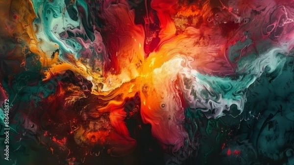 Obraz Bold, vibrant mural with stunning visual impact, Ai Generated