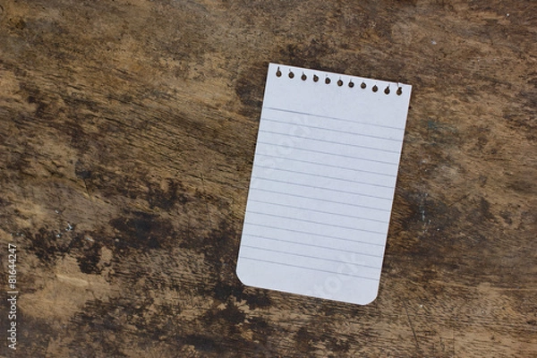 Fototapeta White blank note paper.