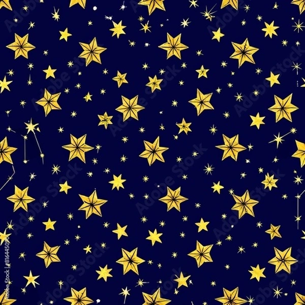 Fototapeta Seamless pattern of Gemini the Twins linked by their bond of stars, Generative AI