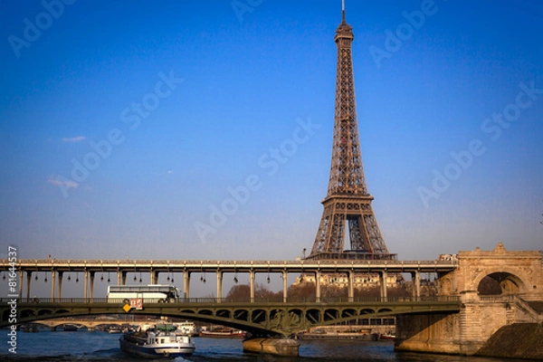 Fototapeta Eiffel tower with blue sky