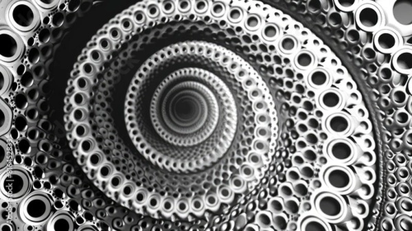 Fototapeta Circular Pattern in Black and White