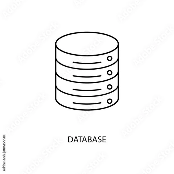 Fototapeta database concept line icon. Simple element illustration. database concept outline symbol design.