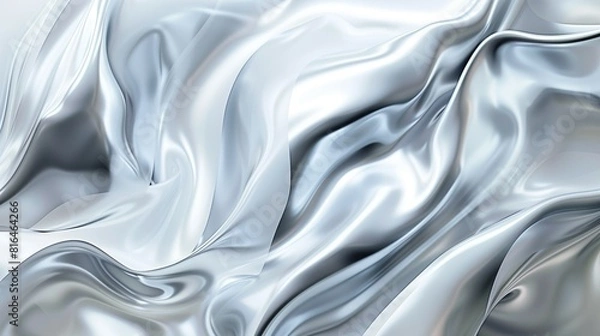 Fototapeta A white fabric with a wave pattern