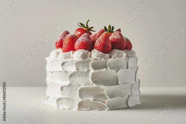 Fototapeta 딸기생크림케이크 Strawberry cream cake
