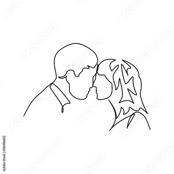 Fototapeta Couple vector illustration