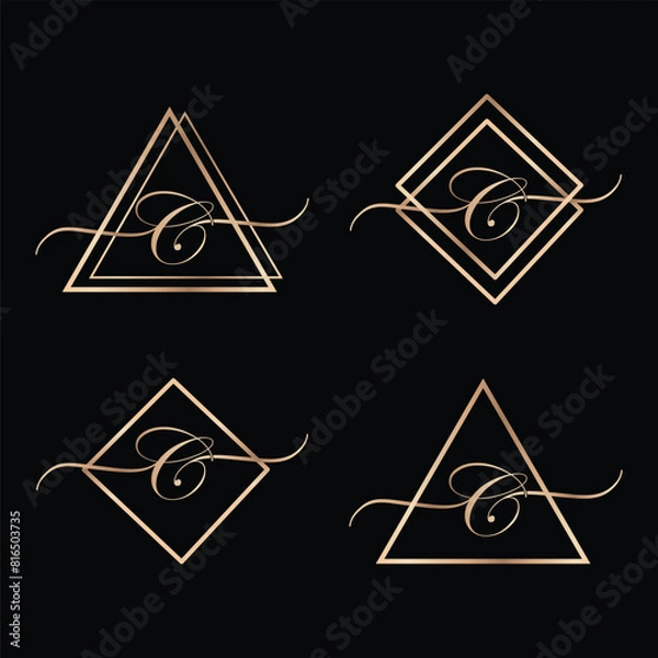 Fototapeta cursive c logo design icon