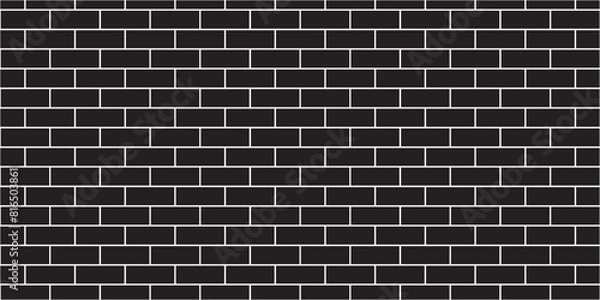 Fototapeta Black brick wall background. Architecture square construction stone block brick wallpaper. seamless building cement concrete wall grunge background.	
