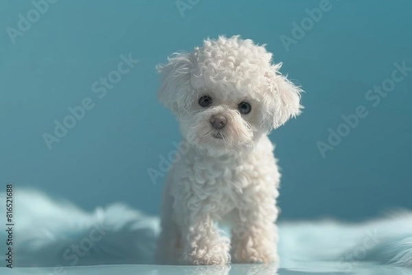 Fototapeta Craft a digital masterpiece of your beloved pet from a worms-eye view, with meticulous detail in the wagging motion, using CG 3D techniques to bring out their infectious happiness