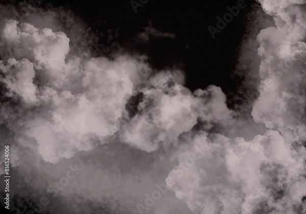 Fototapeta Cloudy Sky With Black Gradient Grunge Texture Abstract Background