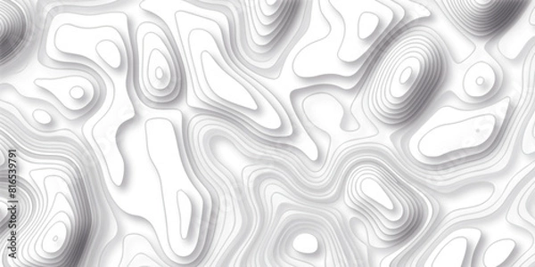 Fototapeta Abstract pattern with lines. Abstract sea map geographic contour map and topographic contours map background. Abstract white pattern topography vector background. Topographic line map background.
