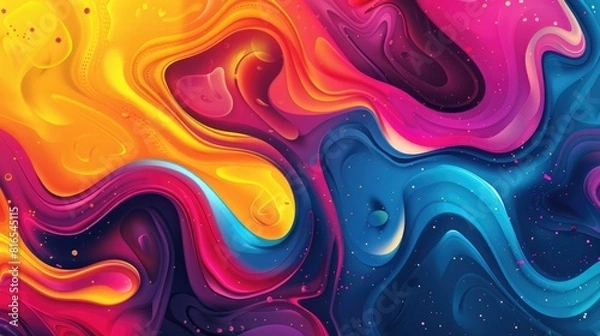 Obraz Abstract shapes on colorful trendy background. Modern fluid colorful gradient geometric figures in the shape of swirl on gradient background. Design layout for web,banners, flyers, posters.