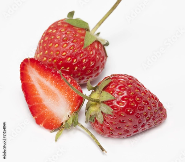 Fototapeta strawberry on white background isolate.