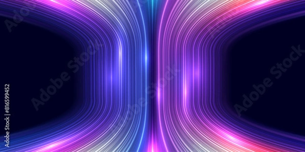 Obraz Abstract digital technology background. Modern high-tech innovation future background, Network connection, big data, data transfer, Network, cyber light trails. Vector eps10.