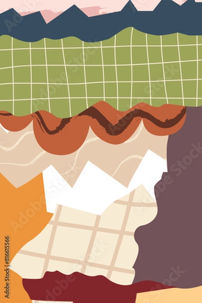Fototapeta Modern poster. Abstract shapes. Template for poster, postcard, banner. Vector illustration in flat modern style. 
