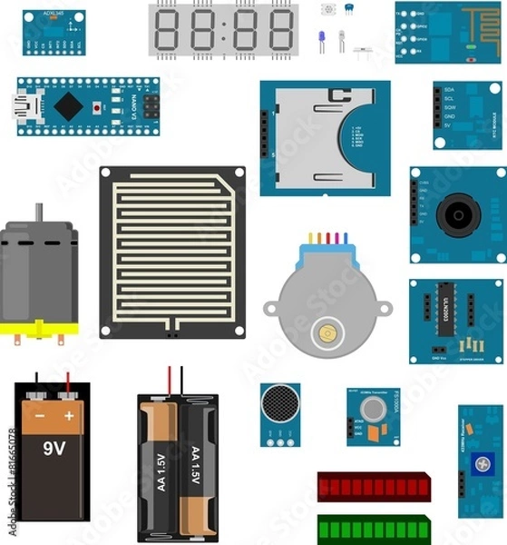 Obraz Arduino electronic elements