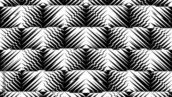 Fototapeta Abstract creative triangle stripe pattern geometric shape monochrome background illustration.