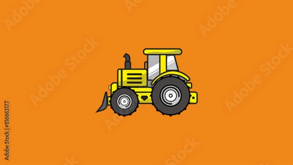 Fototapeta Tracktor toys playground application game kid shirt apparel child design logo logos