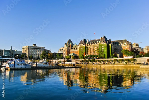 Obraz Widok na port wewnętrzny Wiktorii na wyspie Vancouver.